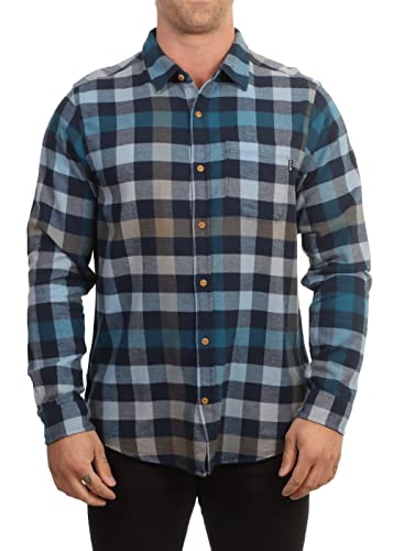 Hurley - Portland Flannel L/S - Hemd Gr M grau/blau/schwarz