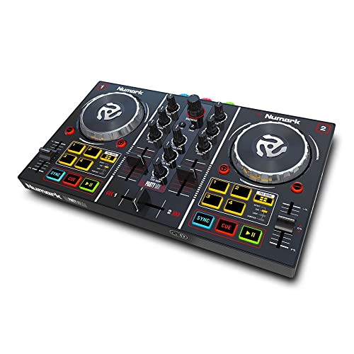 Numark Party Mix - der ursprüngliche 2-Kanal Plug und Play DJ Controller für Serato DJ Lite mit eingebautem Audio Interface. Steigen Sie auf Party Mix 2 um, ab sofort erhältlich