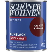 Schöner Wohnen Profidur Buntlack Rubinrot RAL 3003 / 750 ml / seidenmatt / aromatenfrei / für außen u. innen / für Holz, Metall u. Kunststoff