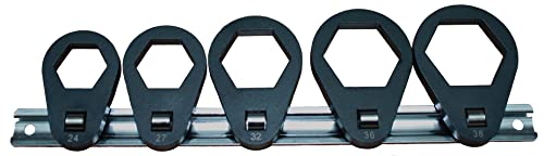 Omega Mechanix M9425 Oil Filter Cap Offset Wrench Removal Metric 5pc Crowfeet, Sizes 24-27-32-36-38 mm