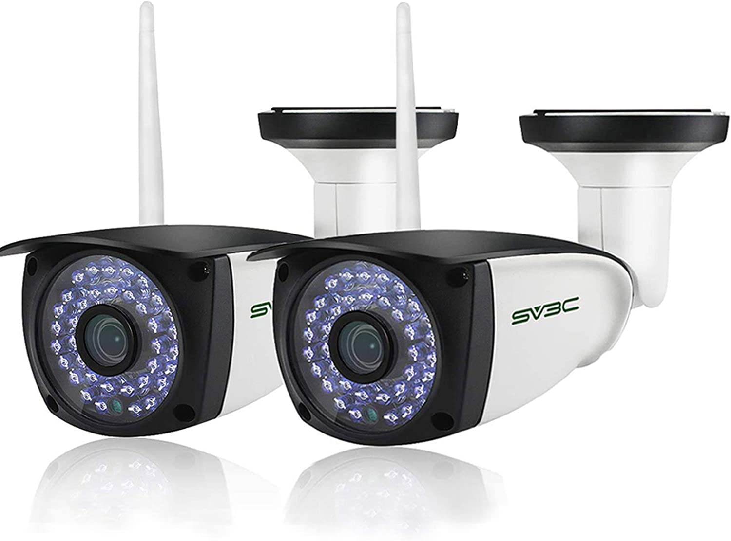 SV3C 2 Stück 5MP Überwachungskamera Aussen Dualband WLAN, Außen IP Kamera Unterstützt Menschliche Erkennung, Onvif, 2-Wege Audio, RTSP Browseransicht