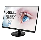 ASUS Eye Care VA24DQ | 24 Zoll Full HD Monitor | Rahmenlos, Flicker-Free, Blaulichtfilter, FreeSync | 75 Hz, 16:9 IPS Panel, 1920x1080 | DisplayPort, HDMI, D-Sub, schwarz