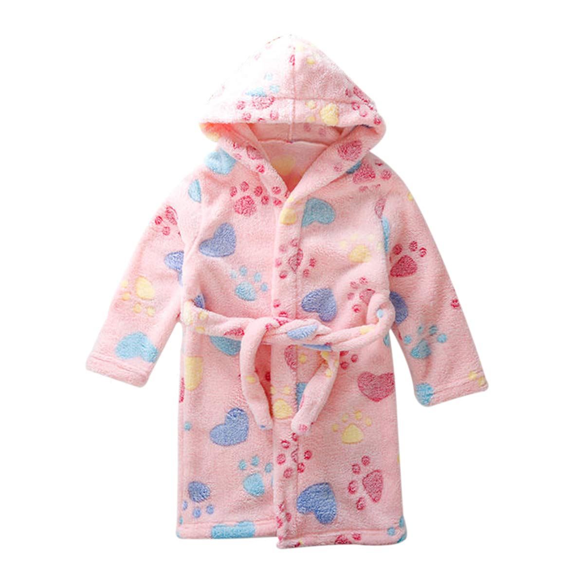 DEBAIJIA Baby Bademantel 0-14T Kleinkind Morgenmantel Kinder Hausmantel Handtuch Robe Säugling Nacht Kleidung Junge Mädchen Unisex (Rosa-130)
