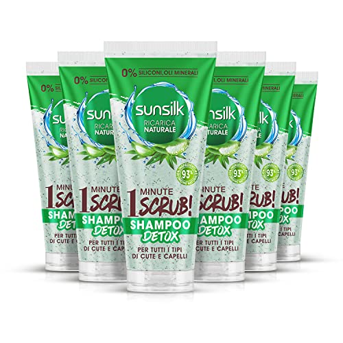 SUNSILK Detox 1 Minute Scrub Shampoo für alle Haut- und Haartypen, 200 ml