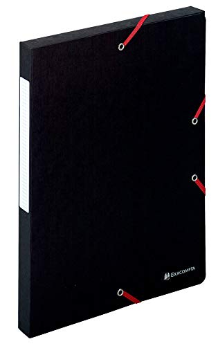 Exacompta 50701E Packung (mit 10 Archivboxen Scotten, mit Gummizugverschluß, hochwertig und nachhaltig, Rücken 25mm, 400g) schwarz, 10 Stück