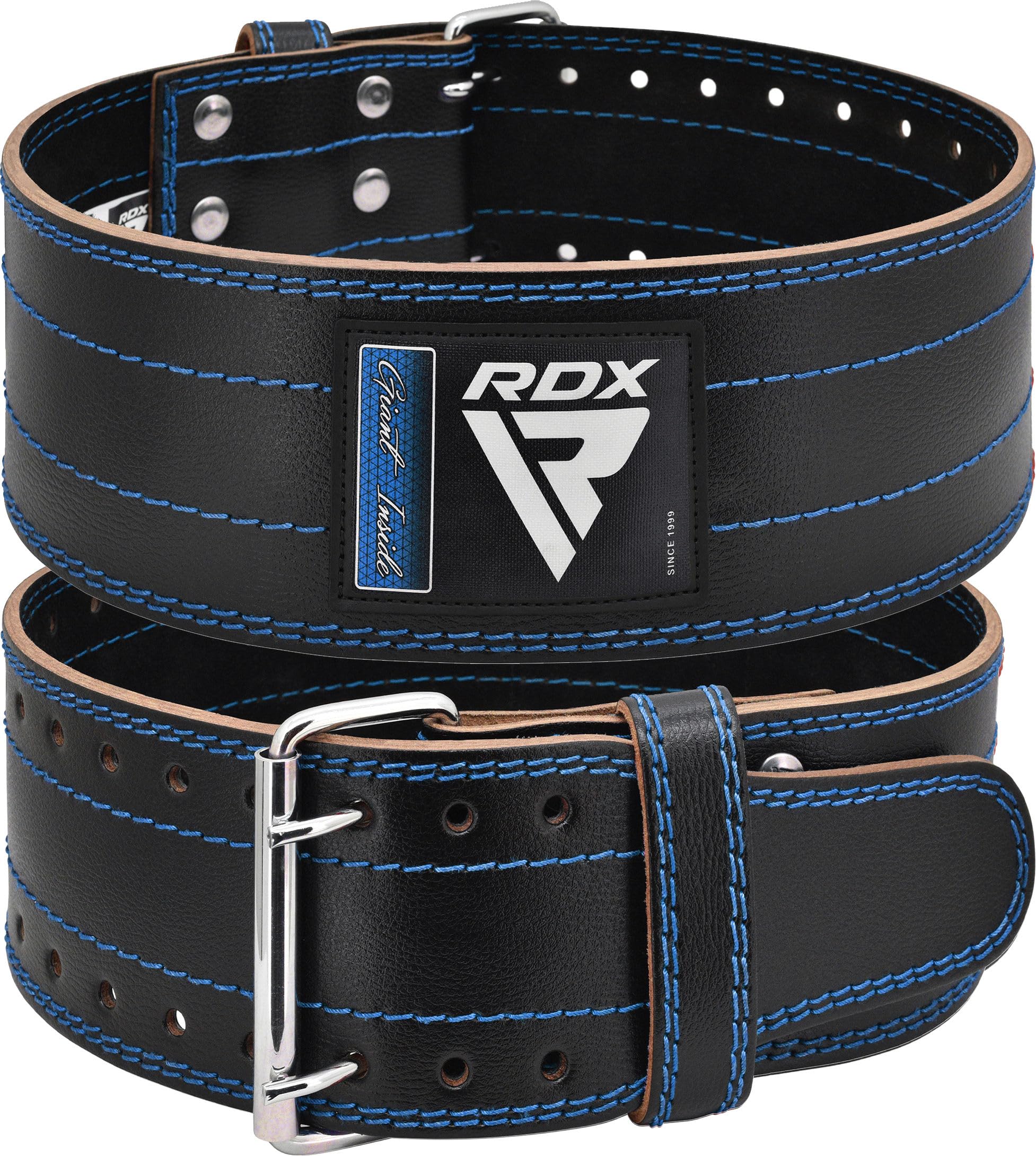 RDX 4” Gewichthebergürtel Leder, IPL USPA Genehmigt, 12 Verstellbar Löcher 6mm Trainingsgürtel Schnalle, Powerlifting Fitness Krafttraining Gürtel Bodybuilding, Gewichtheben Gepolstert, Männer Damen