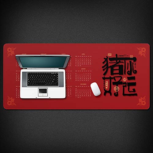Mauspad Rutschfest Mauspad Rutschfeste, große Gaming-Mausmatte Einfache Tischmatte Gummi Rechteck Mousepad Rote Tastaturmatten Geschenk 800x300x3mm