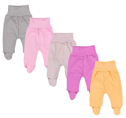 TupTam Unisex Baby Strampelhose mit Fuß 5er Pack, Farbe: Mädchen 4, Größe: 62