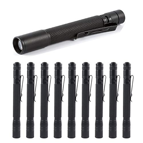Tragbare Stift Taschenlampe Pocket PenLight mit Clip 3 Beleuchtungsmodi Kleine wasserdichte Mini-Stiftleuchte (10 pack)