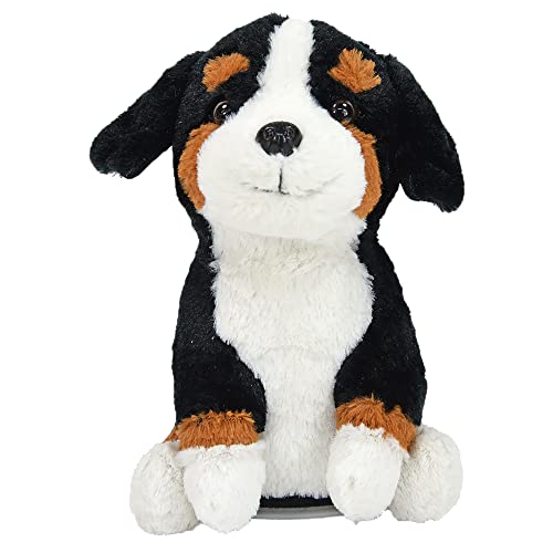 Kögler 75993 - Labertier Berner-Sennenhund Rocky, ca. 19,5 cm groß, nachsprechende Plüschfigur mit Wiedergabefunktion, plappert alles witzig nach und bewegt sich