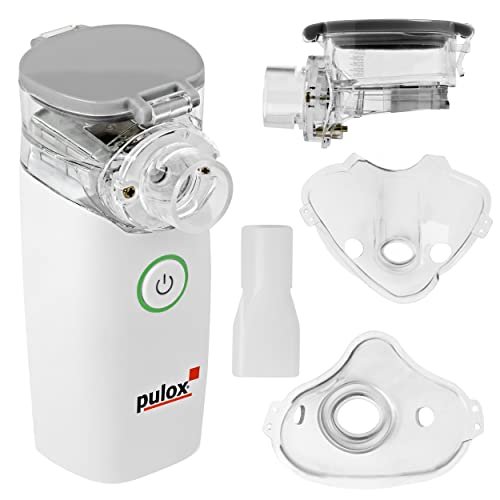 Pulox Inhalator Vernebler Inhalationsgerät IN-100 Nebulizer mit Maske für Kinder und Erwachsene tragbar und leise
