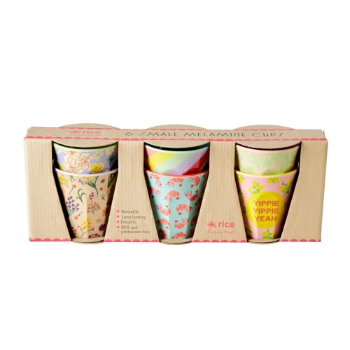Melamin-Becher YIPPIE YIPPIE YEAH PRINT - SMALL 6er-Pack in bunt
