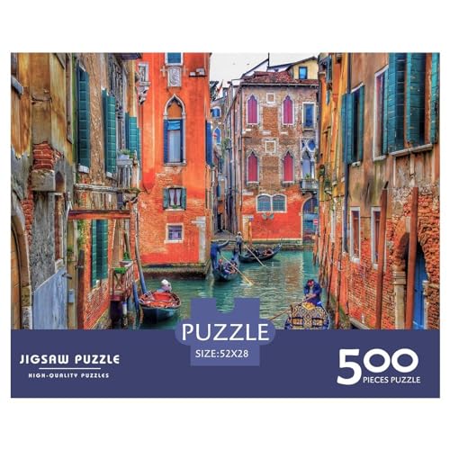 500-teiliges Puzzle für Erwachsene, italienische Schönheit, Puzzle-Sets für die Familie, Holzpuzzle, Gehirn-Herausforderungspuzzle, 500 Teile (52 x 38 cm)