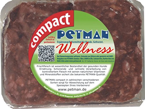 Petman compact Wellness, 22 x 500g-Beutel, Tiefkühlfutter, gesunde, natürliche Ernährung für Hunde, Hundefutter, BARF, B.A.R.F.