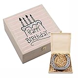 4you Design Hufeisen-Box mit Motiv Happy Birthday und Torte - Geburtstagsgeschenk für sie - Geschenk zum Geburtstag für Frau/Beste Freundin - Hufeisen Geschenkidee für Mädchen/Mama
