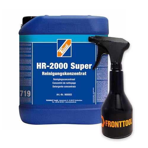 TECHNOLIT HR-2000 Super Reinigungskonzentrat mit Sprühflasche, Fettreiniger, Küchenreiniger, Fettlöser, für Lebensmittelbereich (5 Liter inkl. Sprühflasche)