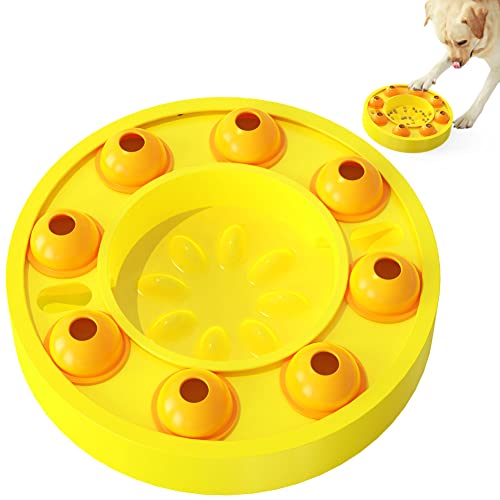 AOOF Hundespielzeug, interaktives Trainingsspielzeug, für langsames Füttern, IQ, für langsames Füttern (gelb)