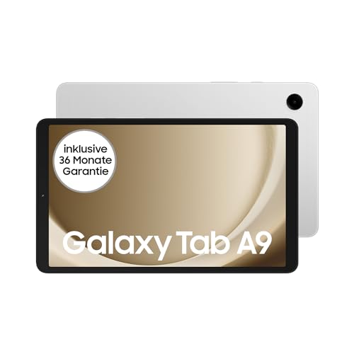 Samsung Galaxy Tab A9 Wi-Fi Android-Tablet, 64 GB Speicherplatz, Großes Display, Simlockfrei ohne Vertrag, Silver, Inkl. 3 Jahre Herstellergarantie [Exklusiv bei Amazon] [Deutsche Version]