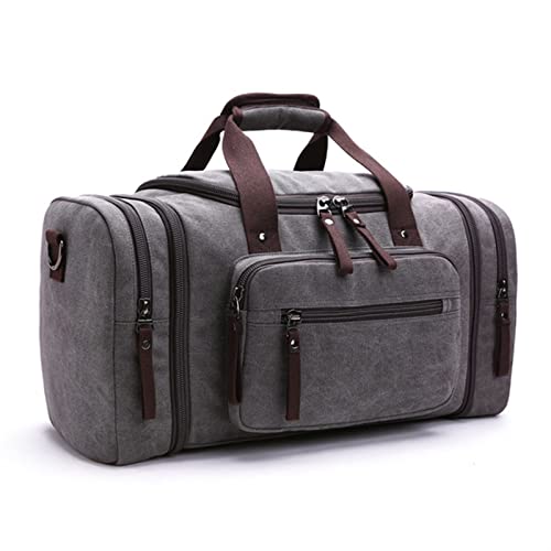 SSWERWEQ Handtasche Canvas Travel Duffle Bag Large Capacity Travel Bag Travel Tote Bag (Color : Dark Gray)