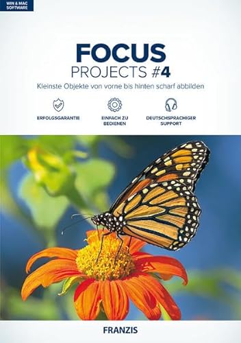 FRANZIS FOCUS projects 4 | Focus-Stacking leicht gemacht | für Windows PC und Mac |CD-ROM
