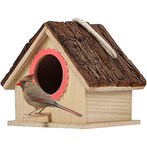 Vogelträger Naturholz-Vogelkäfig, Kolibri-Vogelnest, hängendes Papageien-Zuchthaus für den Innenbereich, kreativer Vogelkäfig Sicher