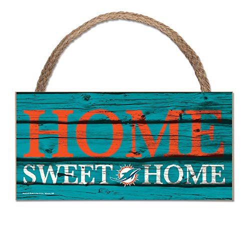 Wincraft NFL Schild aus Holz Miami Dolphins Holzschild Wood Slogan Home Sweet Home