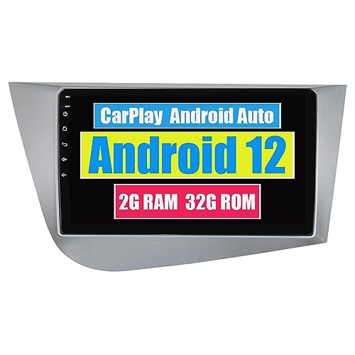 RoverOne Autoradio für Seat Leon 2 2005-2012 mit CarPlay Android Auto Multimedia Player GPS Navigation Touchscreen Bluetooth WiFi (für Rechtslenker)