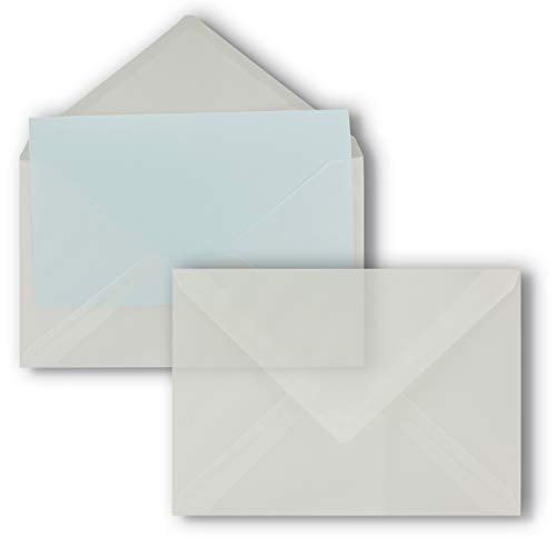 75x Briefumschläge in Transparent - DIN C5 Kuverts 22,9 x 16,2 cm - Nassklebung ohne Fenster - Weihnachten, Grußkarten - Serie FarbenFroh