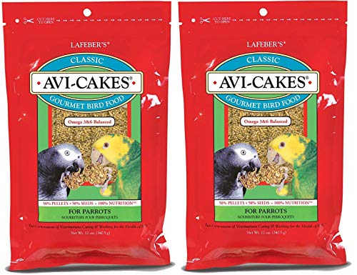 (2 Pack) Lafeber's Avi-Cakes Gourmet Bird Food 12 oz Nutritious Foraging Fun