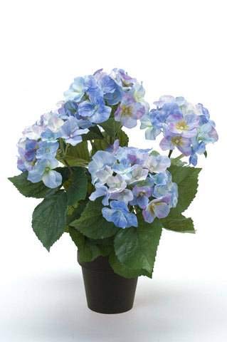 artplants.de Kunstblume Hortensie JONE, blau, 40cm - Textil Hydrangea - Hortensie künstlich