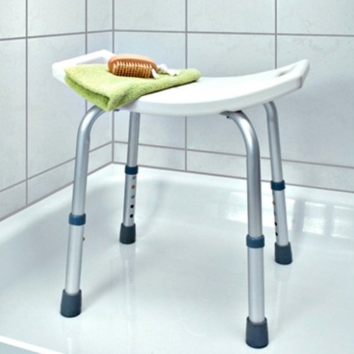 Bakaji Hocker Dusche Bad für ältere verstellbar Stuhl für Behinderte Sitz Schale für Kinder aus Aluminium und Kunststoff robust