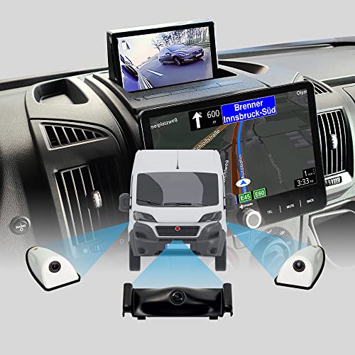 DYNAVISION Kamera-Display Faltbarer Monitor für FIAT Ducato Citroën Jumper II Peugeot Boxer II, Kompatibel mit Frontkamera und Seitenkameras; DVN 6901 MO