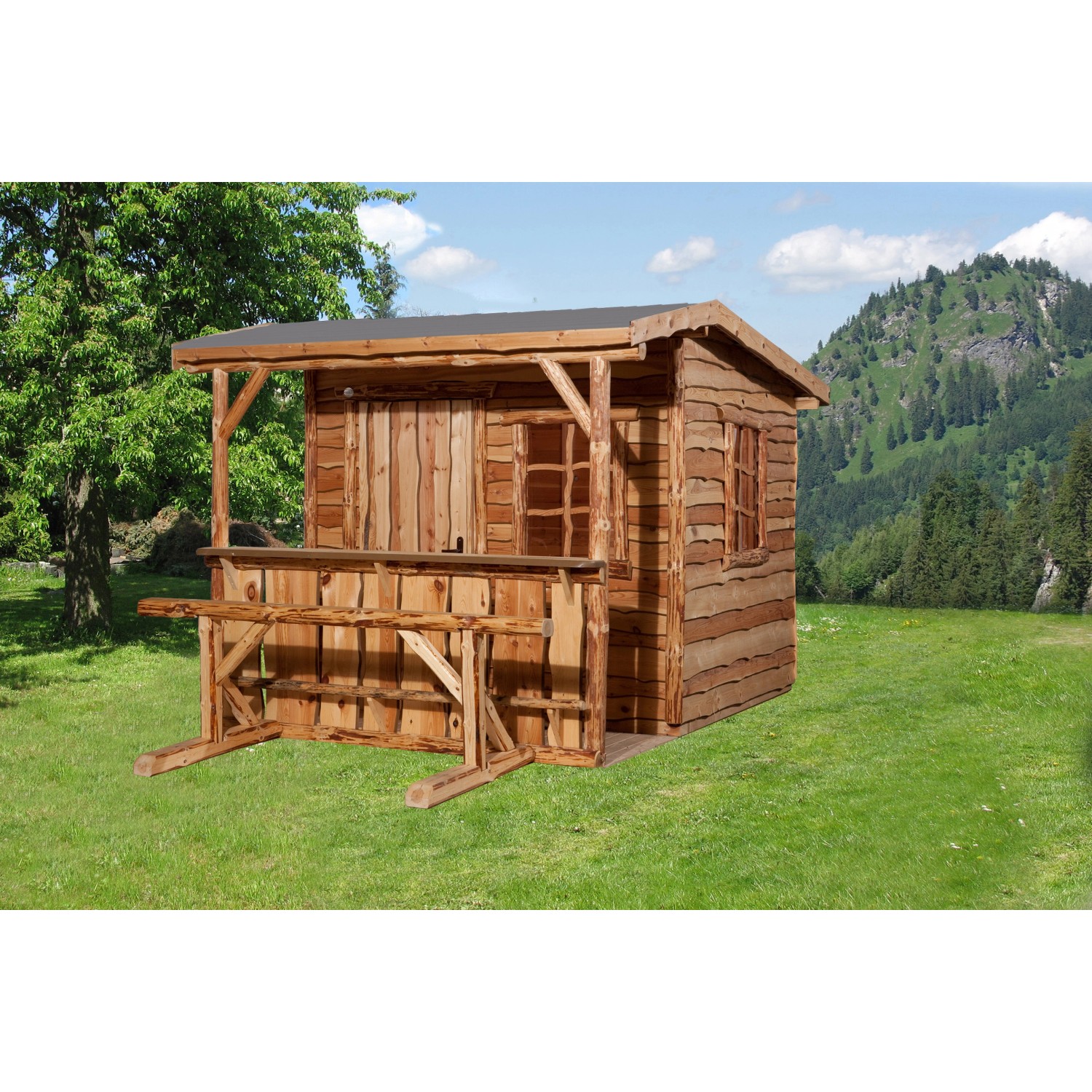 Weka Holz-Gartenhaus Nature Satteldach Unbehandelt 242 cm x 331 cm
