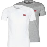 Levi's Herren 2 Pk Crewneck Graphic T-Shirt, Mehrfarbig (2 Pack Hm White/Mid Tone Grey Heather 0001), XXS