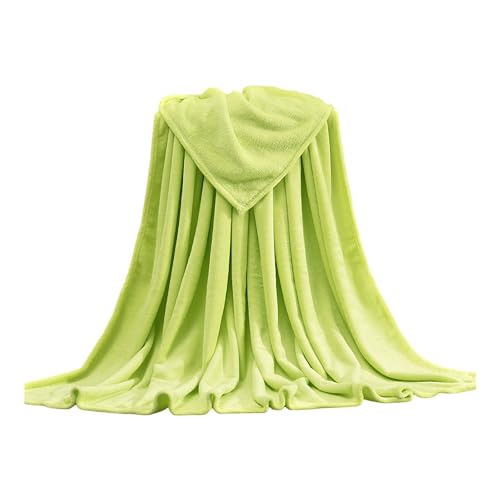 bephible Bezug, Decke, glatte Decke, Polyesterfaser, weich, leicht, luxuriös, einfarbiges Design, pflegeleicht, hypoallergen, Schlafdecke, Grün