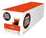 NESCAFÉ Dolce Gusto Lungo Kaffeekapseln (100 Prozent Arabica Bohnen, Feine Crema und kräftiges Aroma, Schnelle Zubereitung, Aromaversiegelte Kapseln) 3er Pack (3 x 16 Kapseln)