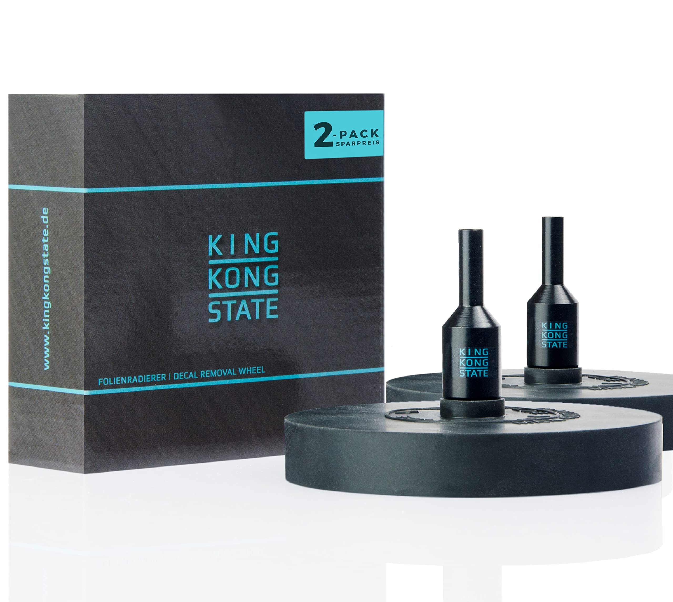 King Kong State Folienradierer 2-Pack zur Entfernung von Folien und Aufklebern auf Autos und Motorrädern - schwarzer Radierer für Akku-Bohrmaschinen