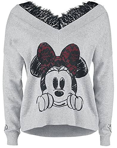 Mickey Mouse Minnie Maus Frauen Sweatshirt grau meliert M