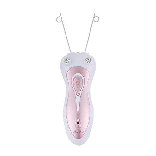 SUPVOX Elektrische Gesichtshaarentferner Pull Oberfläche Gerät Schönheit Epilierer Trimmer Gesichts Threading Haar Rasierer für Damen Frauen (Rose Gold)