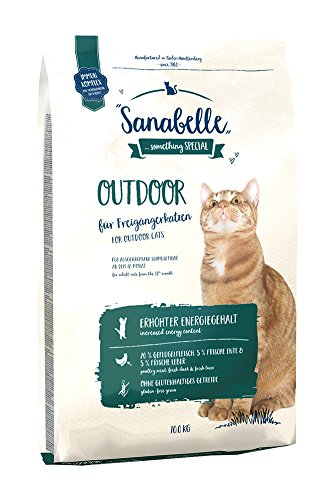 Sanabelle Outdoor | Katzentrockenfutter für ausgewachsene Katzen (ab dem 12. Monat) | besonders geeignet für Freigängerkatzen mit erhöhtem Bewegungsumfang | erhöhter Energiegehalt
