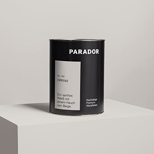 PARADOR Wandfarbe Canvas weiß beige pastell 2,5 L - nachhaltige Premium Innenfarbe matt - hohe Deckkraft tropffest spritzfest ergiebig schnelltrocknend geruchsneutral vegan