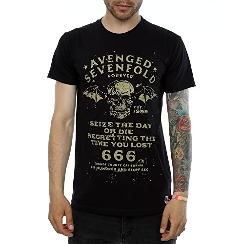 Avenged Sevenfold Herren T-Shirts - Seize The Day - Schwarz - Black - Large