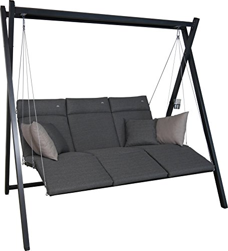 Angerer Relax Hollywoodschaukel 3-Sitzer Smart, stone grau, 220 x 150 x 210 cm, 7000/273