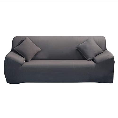 ele ELEOPTION Sofa Überwürfe Sofabezug Stretch elastische Sofahusse Sofa Abdeckung in Verschiedene Größe und Farbe Herstellergröße195-230cm (Grau, 3 Sitzer für Sofalänge 170-220cm)