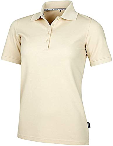 agon Damen Pique Polo-Shirt - Kurzarm-Shirt mit Knopfleiste für Frauen, bügelfrei und atmungsaktiv, für Sport und Business, Made in EU (Beige, XXL)