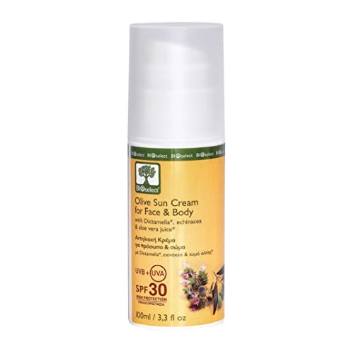BIOselect Olive Sun Cream for Face and Body- High Protection SPF 30 (100ML)