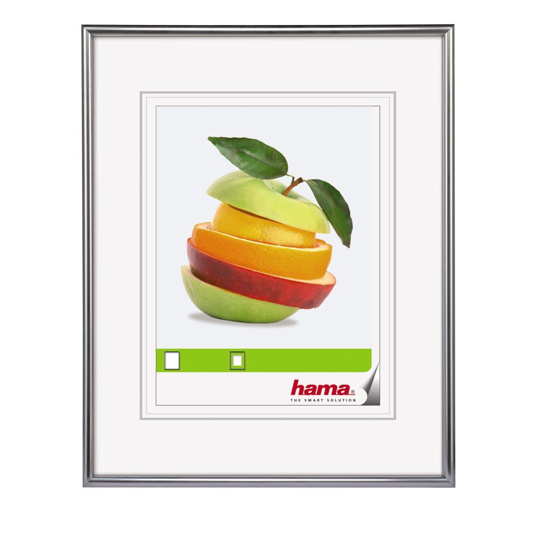 Hama Plastic Frame Sevilla, Silver Matt, 50 x 70 cm Bilderrahmen, Kunststoff, silberfarben