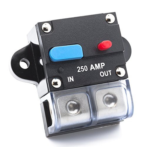 Adapter Universe 250 A Automatische Sicherung Automatik Schalter 12 V / 24 V Spritzwasserschutz für Auto Boot Motorrad usw