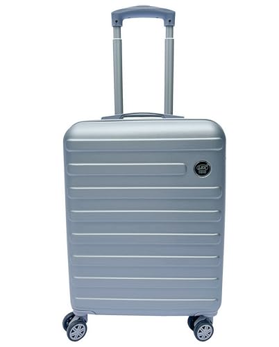 Linder Exclusiv LEX Komfort ABS Handgepäck-Koffer Trolley Handgepäckkoffer (Silbergrau)