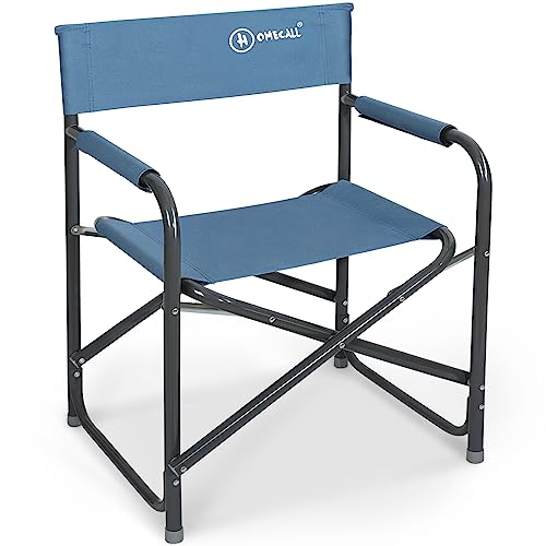Homecall Camping-Klappstuhl aus Stahl mit Rückenlehne - (Blau)